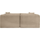 Meridian Shaggy Taupe Corduroy Performance Fabric Modular Sofa IMAGE 5