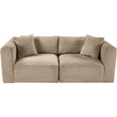 Meridian Shaggy Taupe Corduroy Performance Fabric Modular Sofa IMAGE 6
