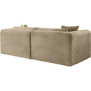 Meridian Shaggy Taupe Corduroy Performance Fabric Modular Sofa IMAGE 7