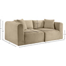 Meridian Shaggy Taupe Corduroy Performance Fabric Modular Sofa IMAGE 9