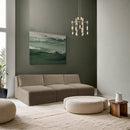 Meridian Shaggy Taupe Corduroy Performance Fabric Modular Sofa IMAGE 2