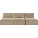 Meridian Shaggy Taupe Corduroy Performance Fabric Modular Sofa IMAGE 3