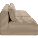 Meridian Shaggy Taupe Corduroy Performance Fabric Modular Sofa IMAGE 4
