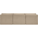 Meridian Shaggy Taupe Corduroy Performance Fabric Modular Sofa IMAGE 5