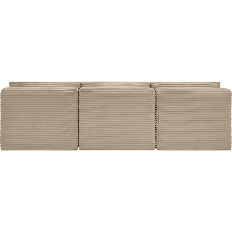 Meridian Shaggy Taupe Corduroy Performance Fabric Modular Sofa IMAGE 5