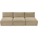 Meridian Shaggy Taupe Corduroy Performance Fabric Modular Sofa IMAGE 6