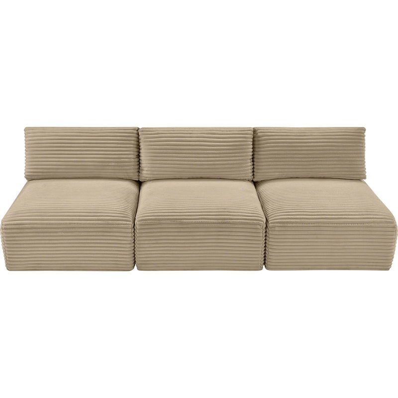 Meridian Shaggy Taupe Corduroy Performance Fabric Modular Sofa IMAGE 6