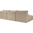 Meridian Shaggy Taupe Corduroy Performance Fabric Modular Sofa IMAGE 7