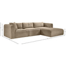 Meridian Shaggy Taupe Corduroy Performance Fabric Modular Sectional IMAGE 12