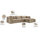 Meridian Shaggy Taupe Corduroy Performance Fabric Modular Sectional IMAGE 13
