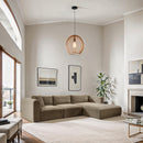 Meridian Shaggy Taupe Corduroy Performance Fabric Modular Sectional IMAGE 2