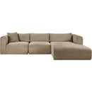 Meridian Shaggy Taupe Corduroy Performance Fabric Modular Sectional IMAGE 3