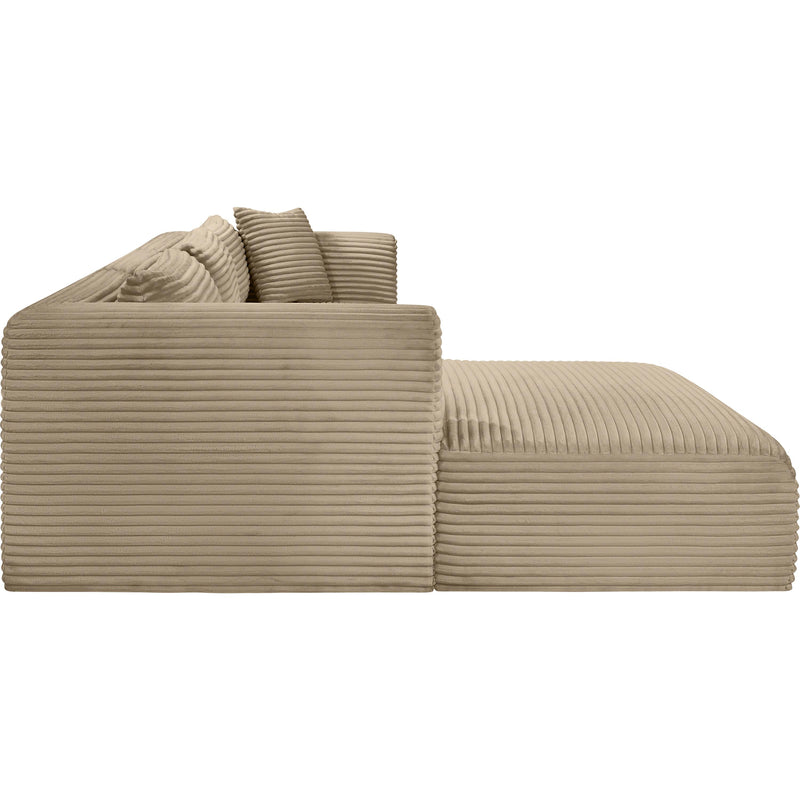 Meridian Shaggy Taupe Corduroy Performance Fabric Modular Sectional IMAGE 4