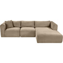 Meridian Shaggy Taupe Corduroy Performance Fabric Modular Sectional IMAGE 6