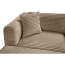 Meridian Shaggy Taupe Corduroy Performance Fabric Modular Sectional IMAGE 10