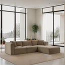 Meridian Shaggy Taupe Corduroy Performance Fabric Modular Sectional IMAGE 2