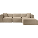 Meridian Shaggy Taupe Corduroy Performance Fabric Modular Sectional IMAGE 3