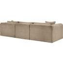 Meridian Shaggy Taupe Corduroy Performance Fabric Modular Sectional IMAGE 7