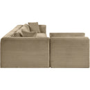 Meridian Shaggy Taupe Corduroy Performance Fabric Modular Sectional IMAGE 4