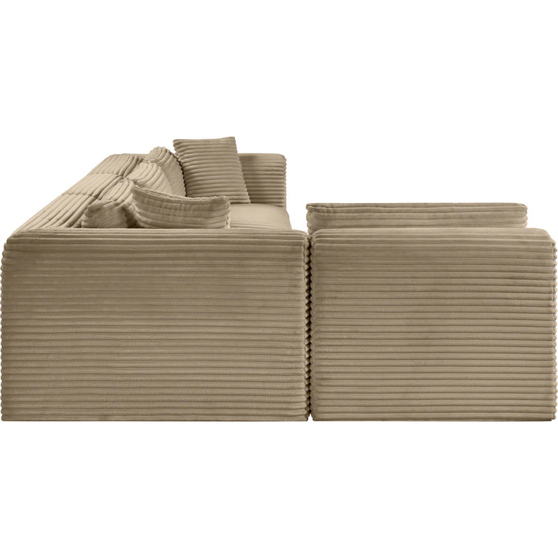 Meridian Shaggy Taupe Corduroy Performance Fabric Modular Sectional IMAGE 4