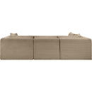 Meridian Shaggy Taupe Corduroy Performance Fabric Modular Sectional IMAGE 5