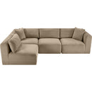Meridian Shaggy Taupe Corduroy Performance Fabric Modular Sectional IMAGE 6
