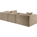 Meridian Shaggy Taupe Corduroy Performance Fabric Modular Sectional IMAGE 7
