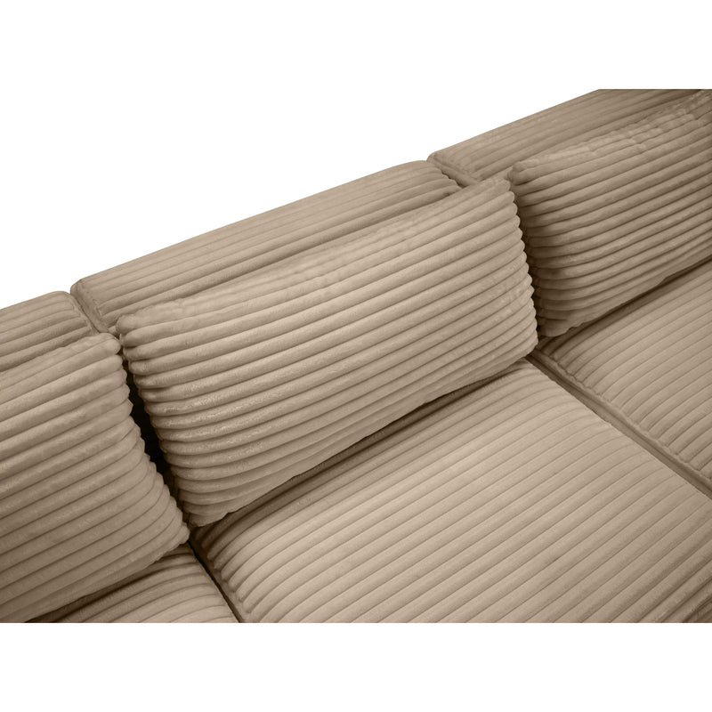 Meridian Shaggy Taupe Corduroy Performance Fabric Modular Sectional IMAGE 8