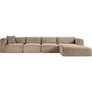 Meridian Shaggy Taupe Corduroy Performance Fabric Modular Sectional IMAGE 3