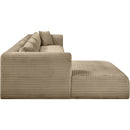Meridian Shaggy Taupe Corduroy Performance Fabric Modular Sectional IMAGE 4