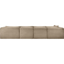 Meridian Shaggy Taupe Corduroy Performance Fabric Modular Sectional IMAGE 5