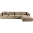 Meridian Shaggy Taupe Corduroy Performance Fabric Modular Sectional IMAGE 6
