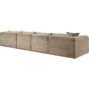 Meridian Shaggy Taupe Corduroy Performance Fabric Modular Sectional IMAGE 7