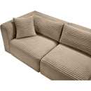 Meridian Shaggy Taupe Corduroy Performance Fabric Modular Sectional IMAGE 9