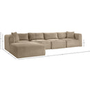Meridian Shaggy Taupe Corduroy Performance Fabric Modular Sectional IMAGE 12