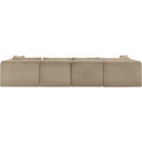 Meridian Shaggy Taupe Corduroy Performance Fabric Modular Sectional IMAGE 5
