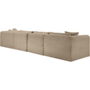 Meridian Shaggy Taupe Corduroy Performance Fabric Modular Sectional IMAGE 7