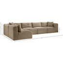 Meridian Shaggy Taupe Corduroy Performance Fabric Modular Sectional IMAGE 12
