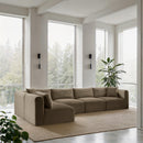 Meridian Shaggy Taupe Corduroy Performance Fabric Modular Sectional IMAGE 2