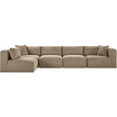Meridian Shaggy Taupe Corduroy Performance Fabric Modular Sectional IMAGE 3