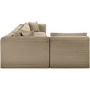 Meridian Shaggy Taupe Corduroy Performance Fabric Modular Sectional IMAGE 4