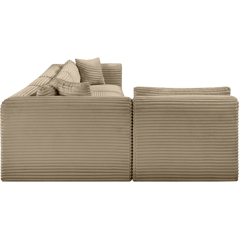Meridian Shaggy Taupe Corduroy Performance Fabric Modular Sectional IMAGE 4