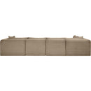 Meridian Shaggy Taupe Corduroy Performance Fabric Modular Sectional IMAGE 5