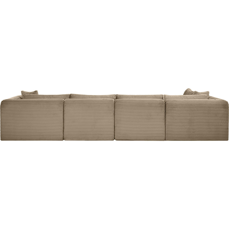 Meridian Shaggy Taupe Corduroy Performance Fabric Modular Sectional IMAGE 5