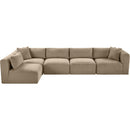 Meridian Shaggy Taupe Corduroy Performance Fabric Modular Sectional IMAGE 6