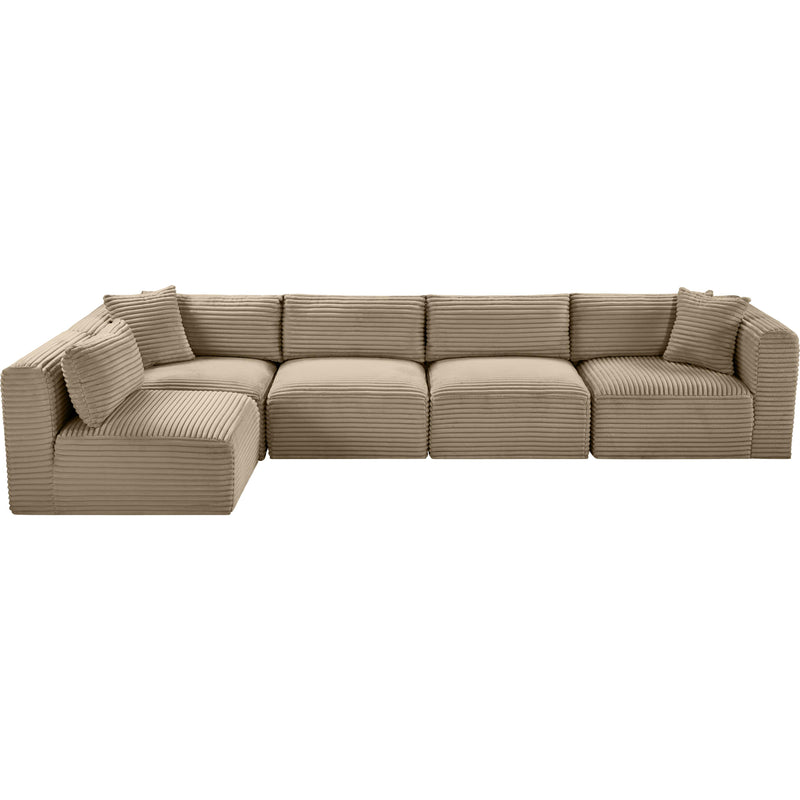 Meridian Shaggy Taupe Corduroy Performance Fabric Modular Sectional IMAGE 6