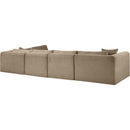 Meridian Shaggy Taupe Corduroy Performance Fabric Modular Sectional IMAGE 7
