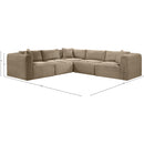 Meridian Shaggy Taupe Corduroy Performance Fabric Modular Sectional IMAGE 11
