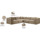 Meridian Shaggy Taupe Corduroy Performance Fabric Modular Sectional IMAGE 12
