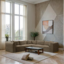 Meridian Shaggy Taupe Corduroy Performance Fabric Modular Sectional IMAGE 2